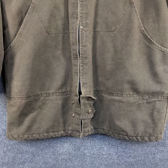 Trailways Men's Full Zip Flannel Lined Hooded Chore Field Jacket Brown XL Cotton - Picture 4 of 15